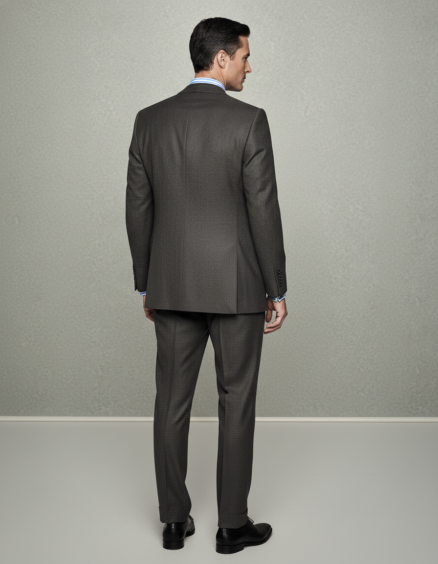 Dugdale Olive Grey Wool Flannel Suit - 10