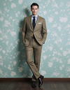 Dugdale Olive Beige Wool Flannel  suit