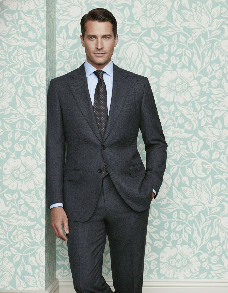 Dugdale Dark Grey Wool Flannel Suit - 6