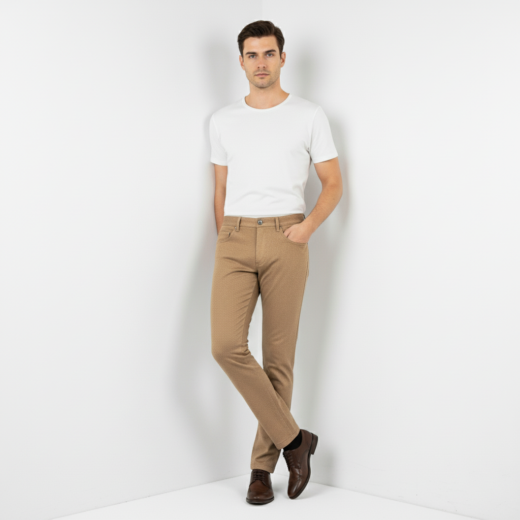 Camel Wool Jeans - 6