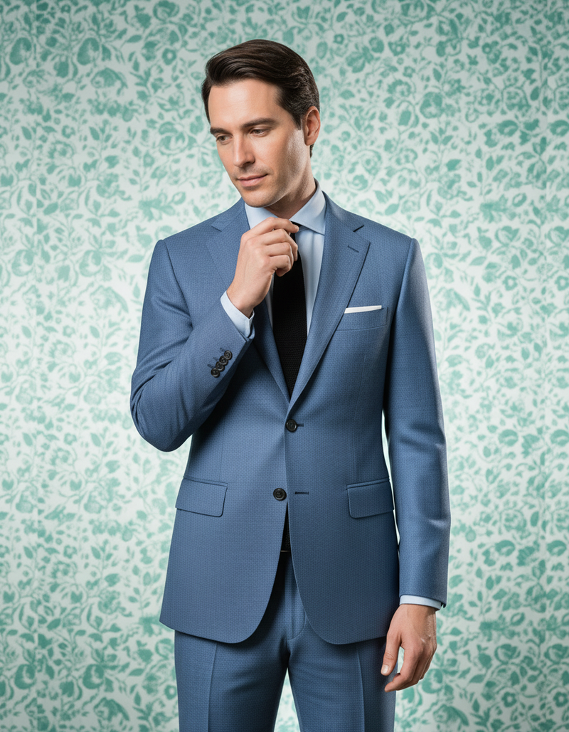 Dugdale Blueish Grey Wool Flannel Suit