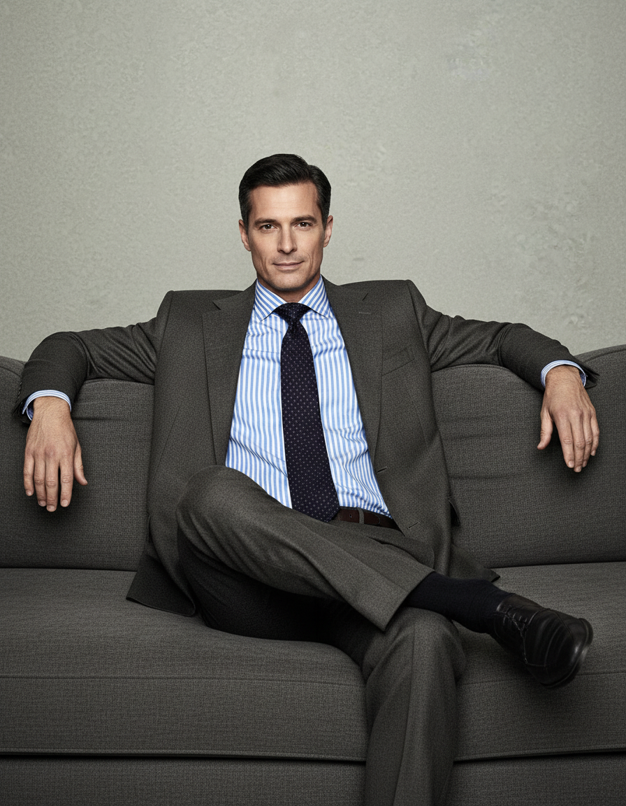 Dugdale Olive Grey Wool Flannel Suit