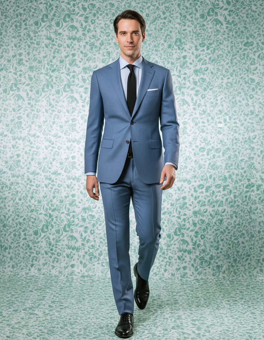 Dugdale Blueish Grey Wool Flannel Suit