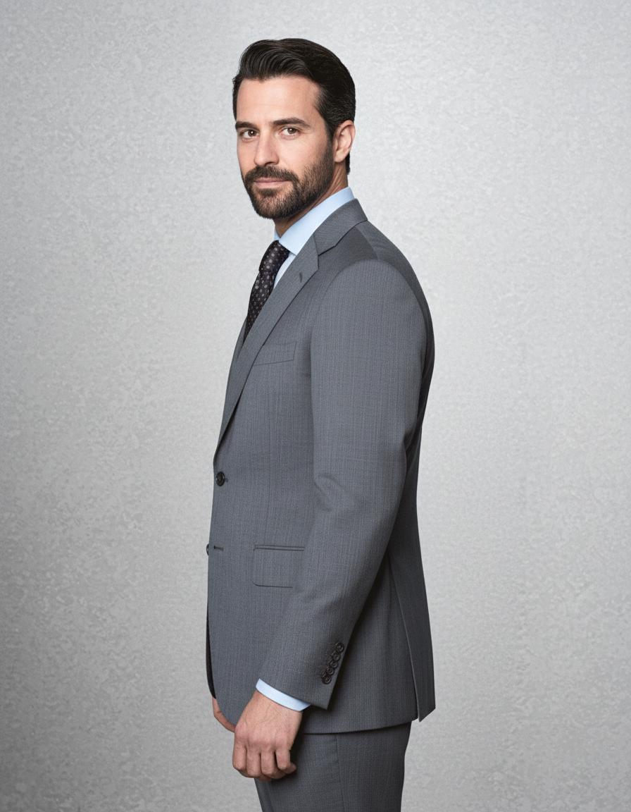 Washable Wool Suit: Mid Grey