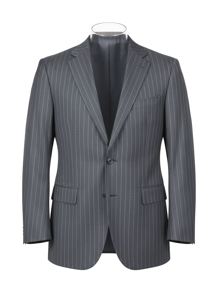 Grey Wool Pinstripes Suit - 12