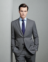 Grey Wool Pinstripes Suit