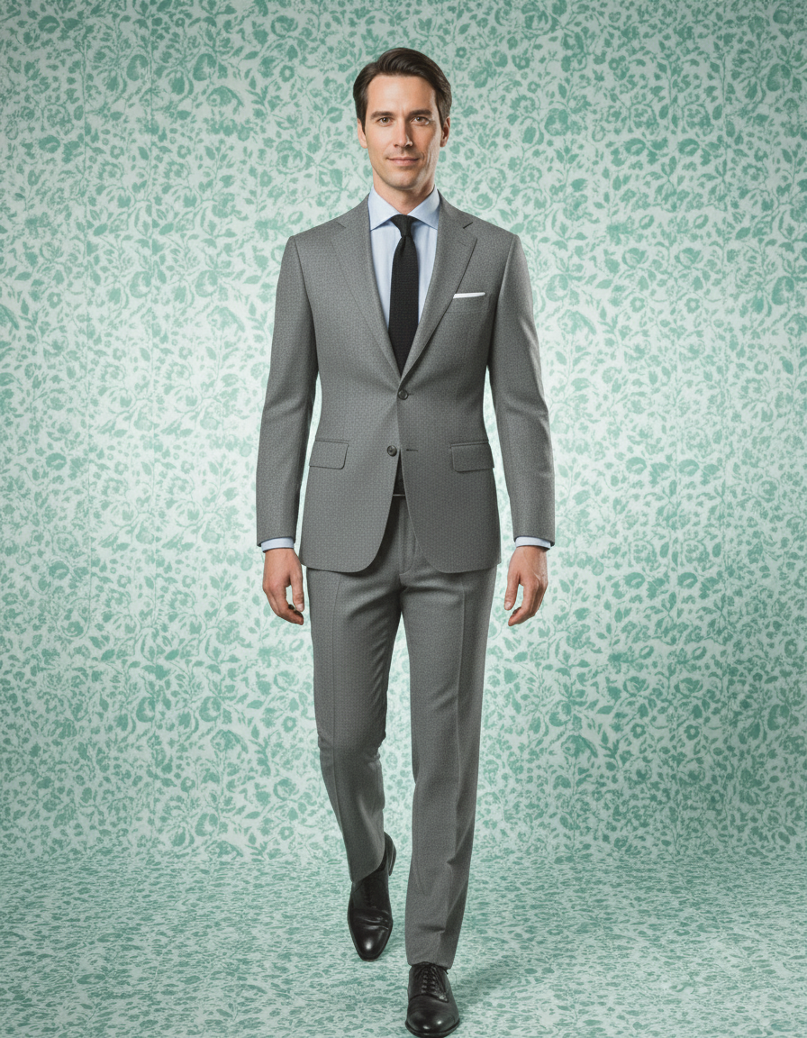 Dugdale Ash Grey Wool Flannel Dress Suit - 2