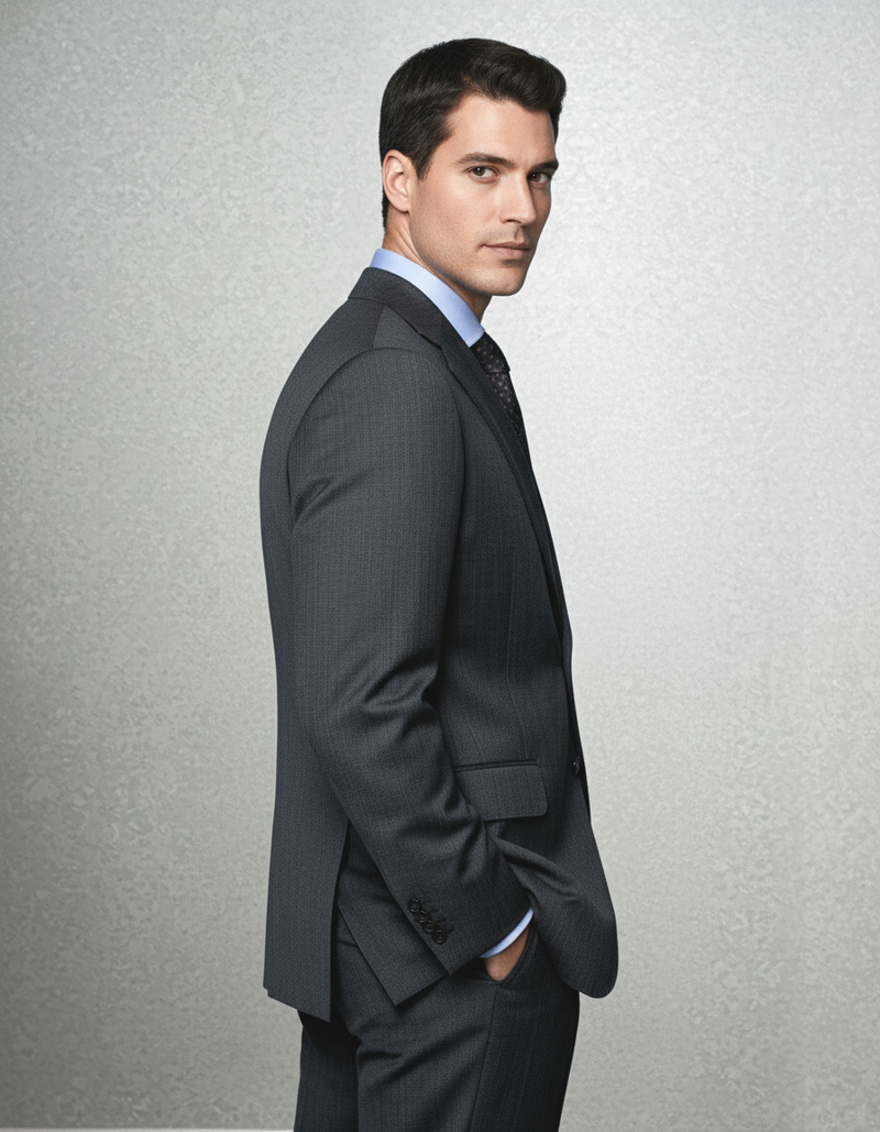 Washable Wool Suit: Dark Grey