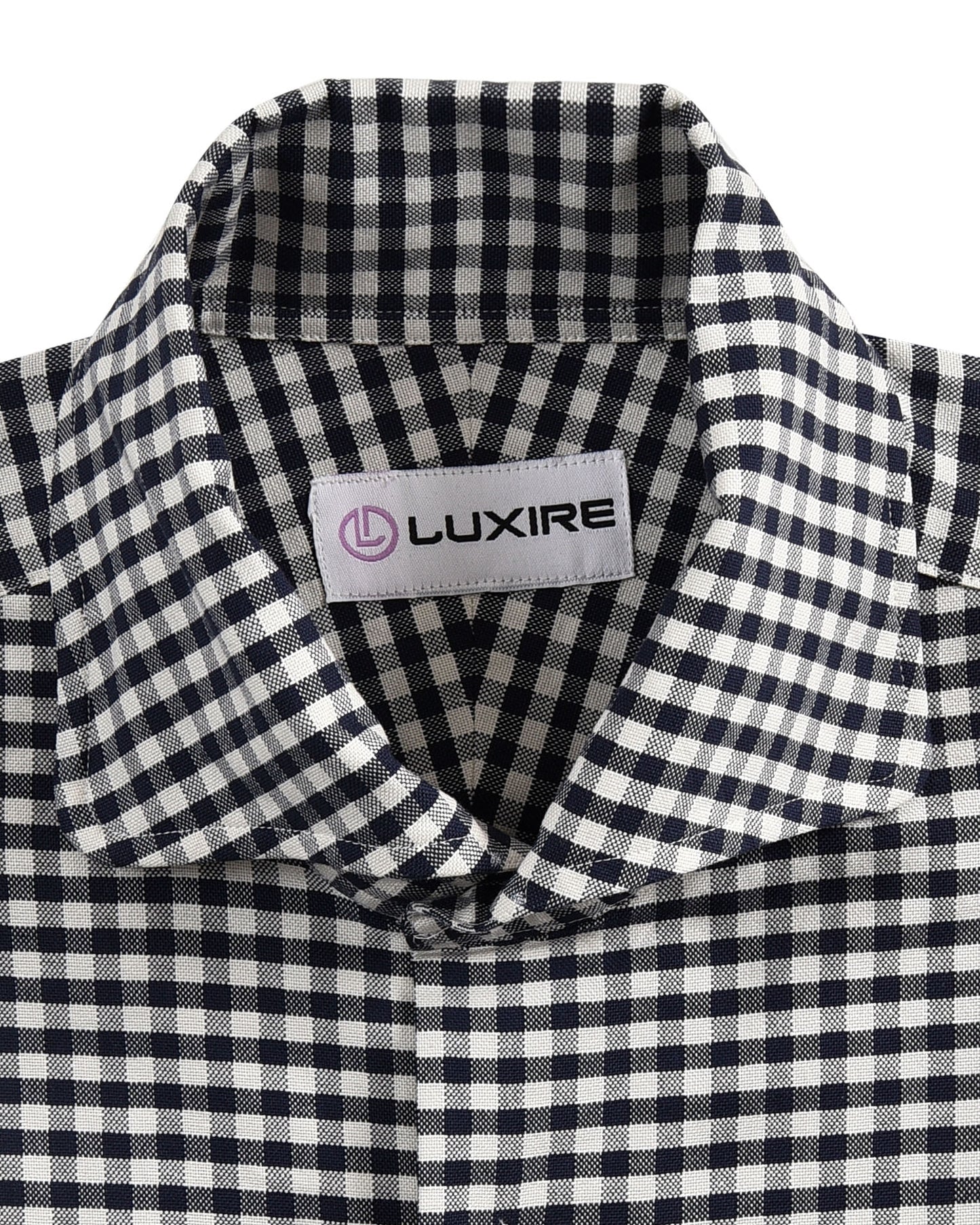 Dark Navy Ecru Gingham Shirt