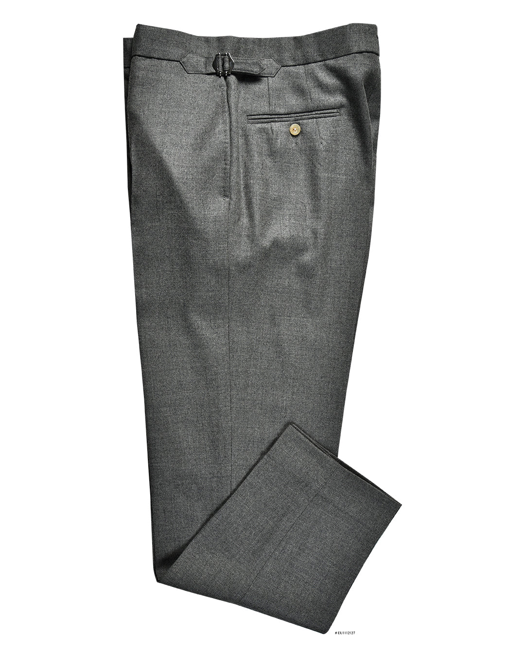 Dugdale Ash Grey Wool Flannel Dress Pant - 1