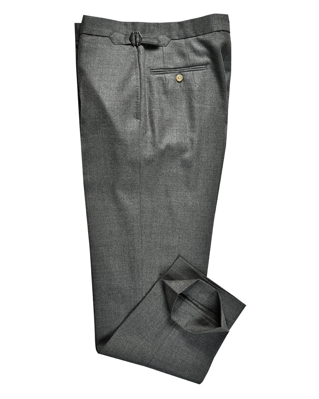 Dugdale Ash Grey Wool Flannel Dress Pant - 2