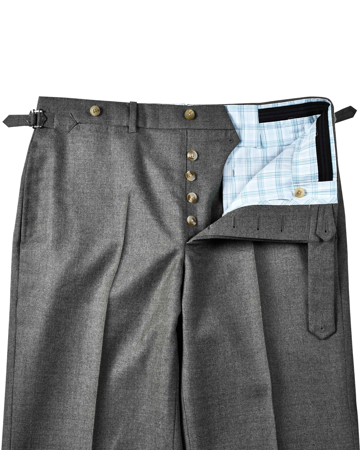 Dugdale Ash Grey Wool Flannel Dress Pant - 4
