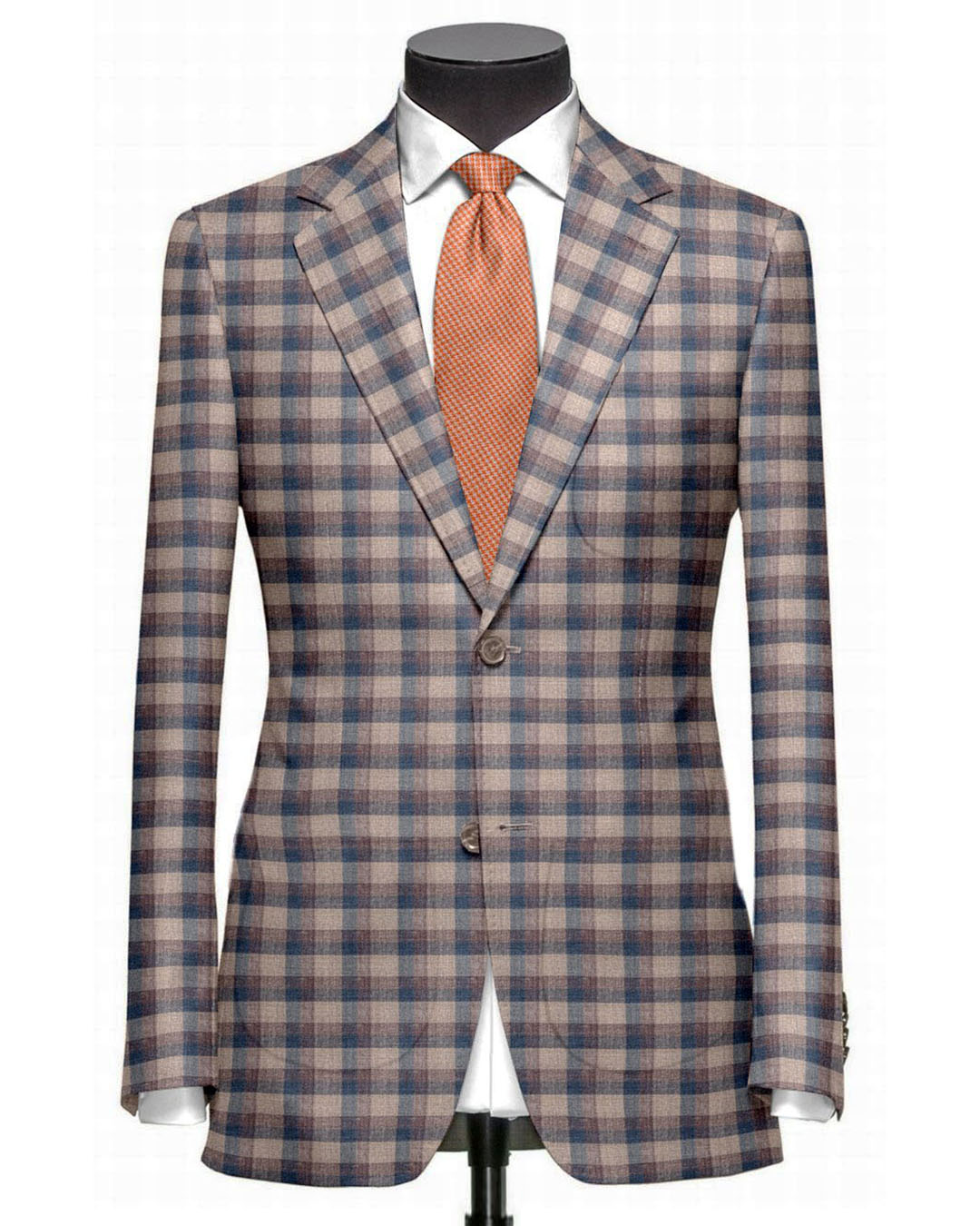 EThomas Light Peach Blue Voilet Checks  Jacket