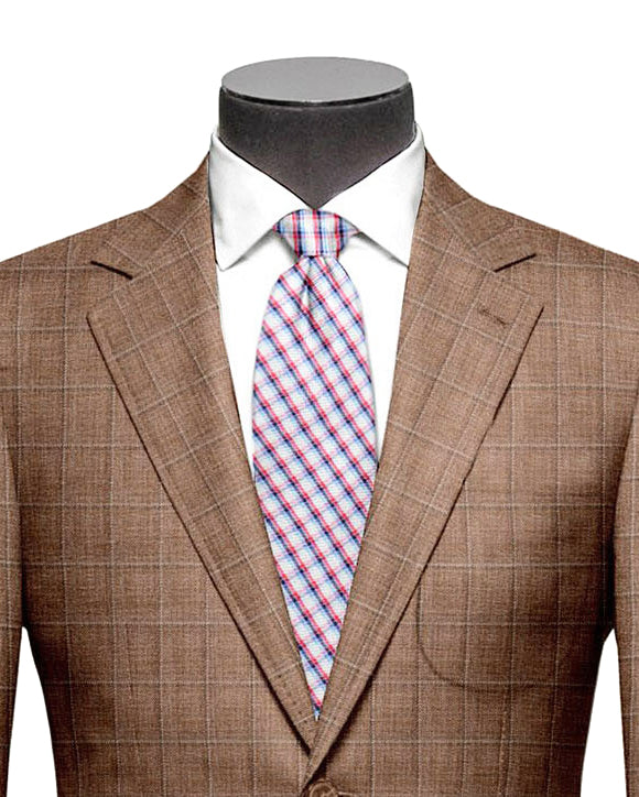 EThomas Burn Orange Tattersal plaid Jacket - 2