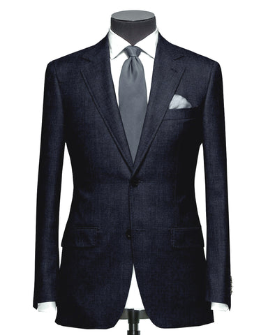 EThomas Wool Cashmere: Dark Blue Wool Jacket