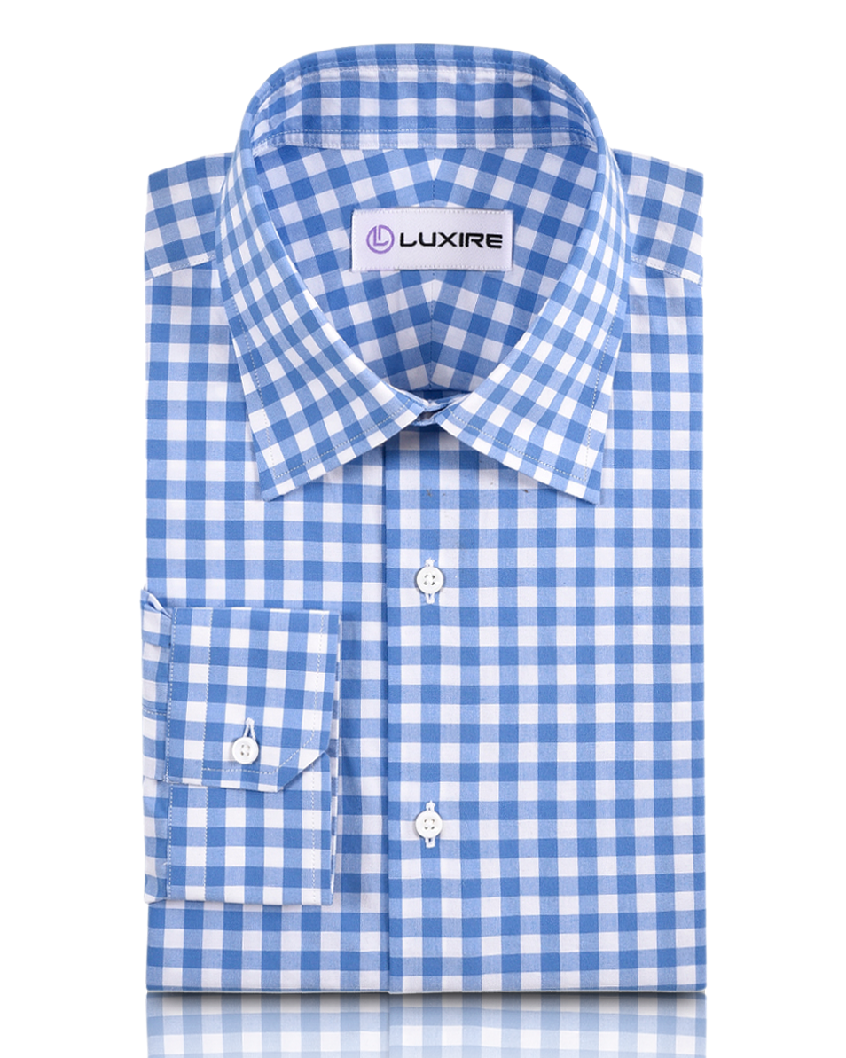 Blue on White Broad Gingham Checks Shirt - 6