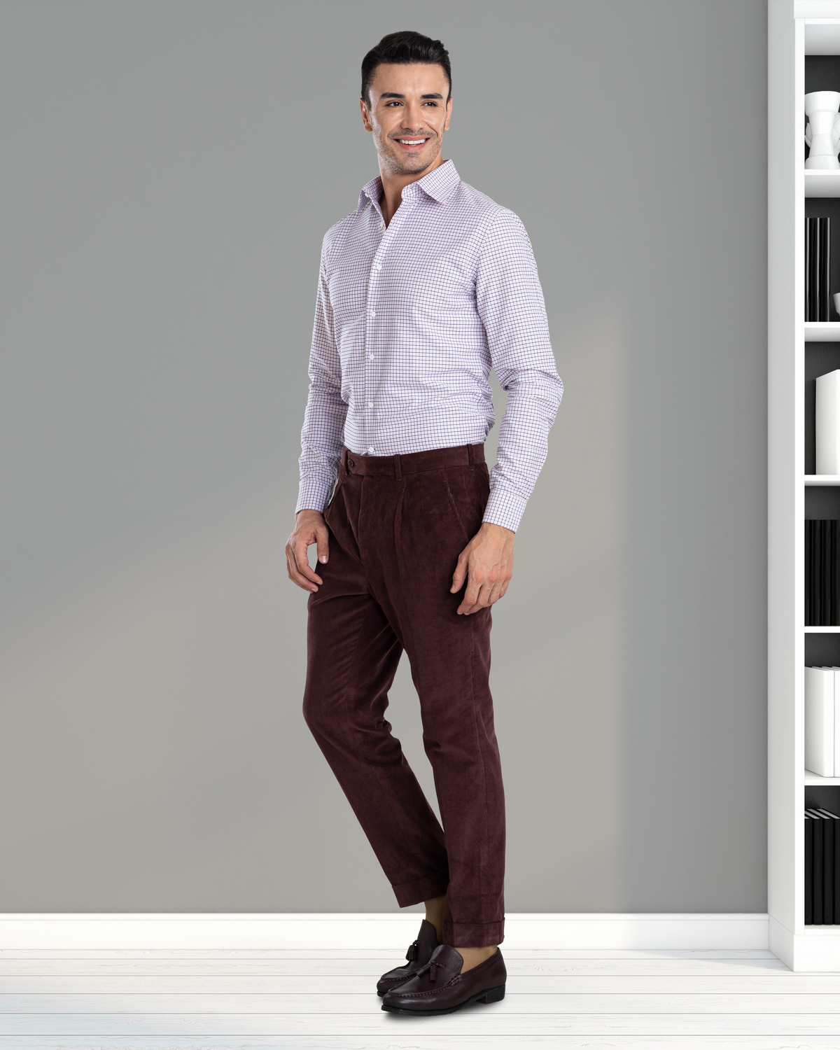 Navy Pink Tattersall Shirt - 5