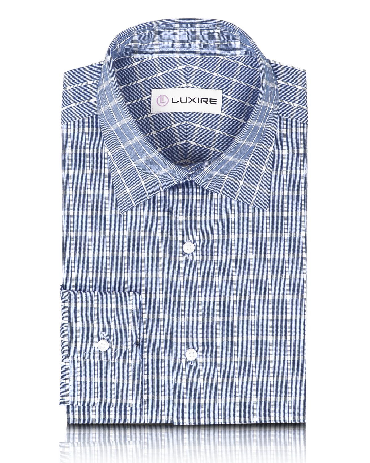 Navy Blue with White Grid Shirt - 1