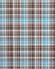 Closeup view of custom check shirts for men by Luxire choco brown and blue