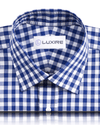 Estate Blue Gingham Checks On White Shirt