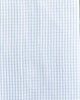 Closeup view of custom check shirts for men by Luxire in blue graph natural touch of silk