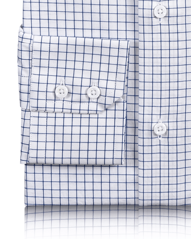 Monti Blue Graph Twill Checks Shirt