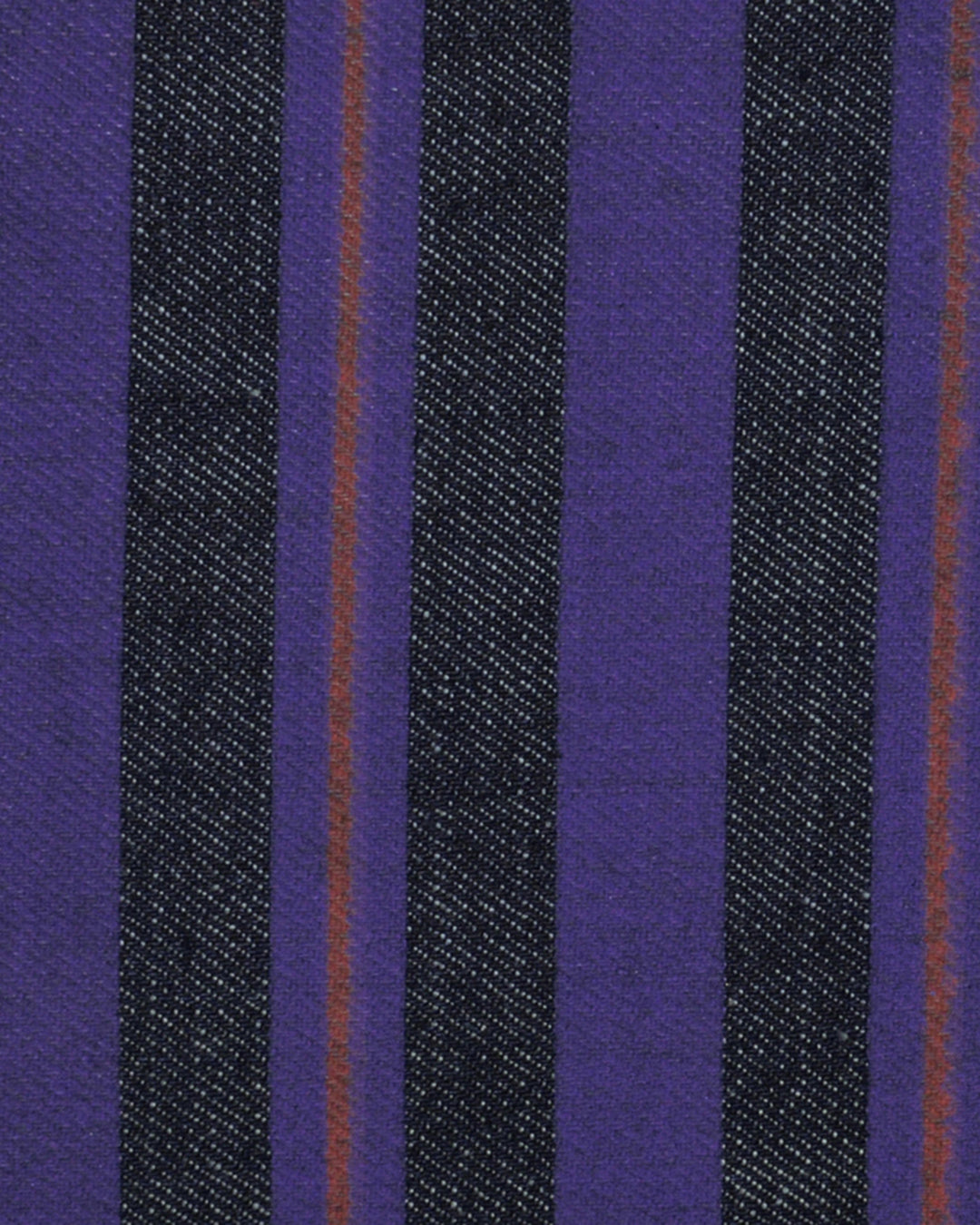 Purple Stripes On Indigo Denim Jeans - 6