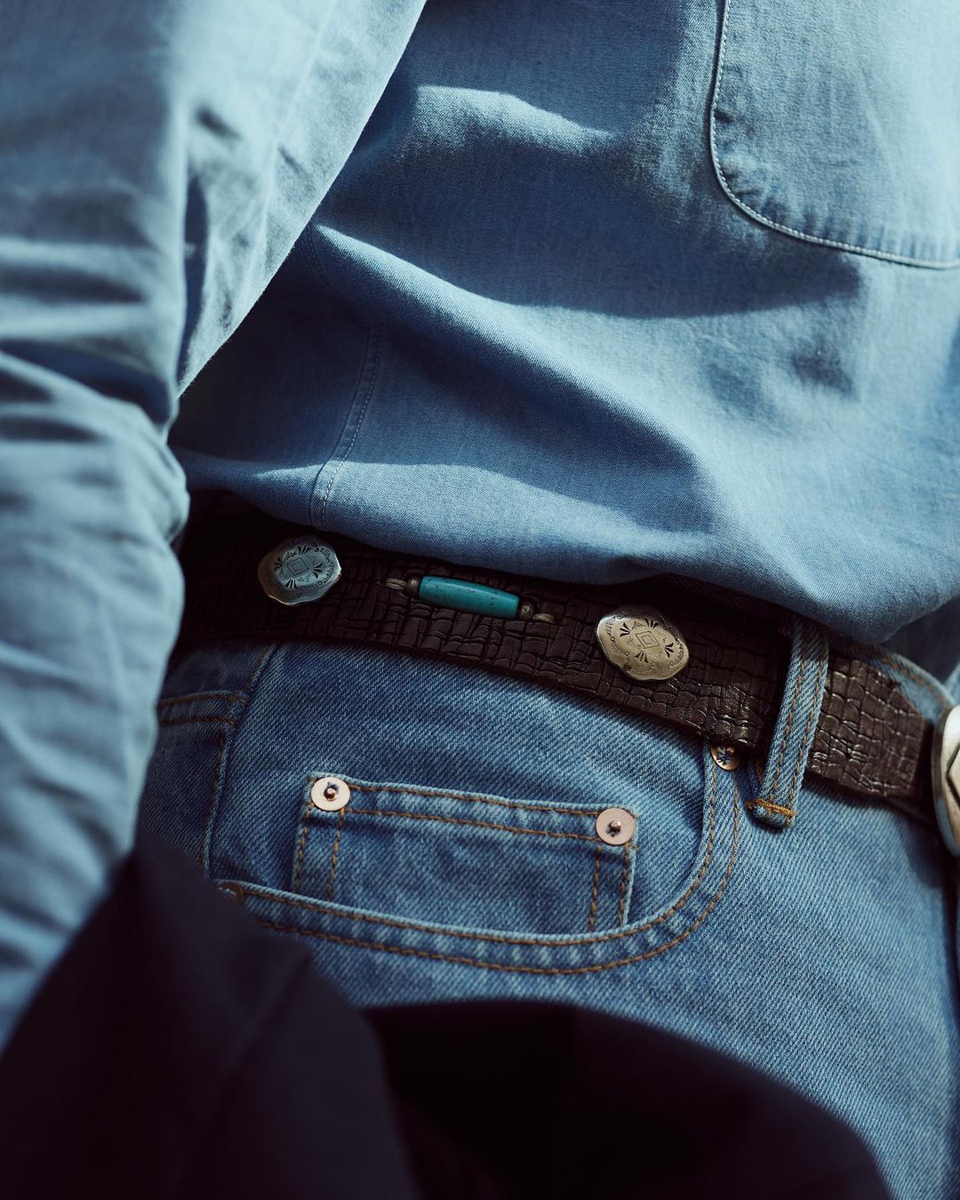 Fade Washed Indigo Jeans - 5