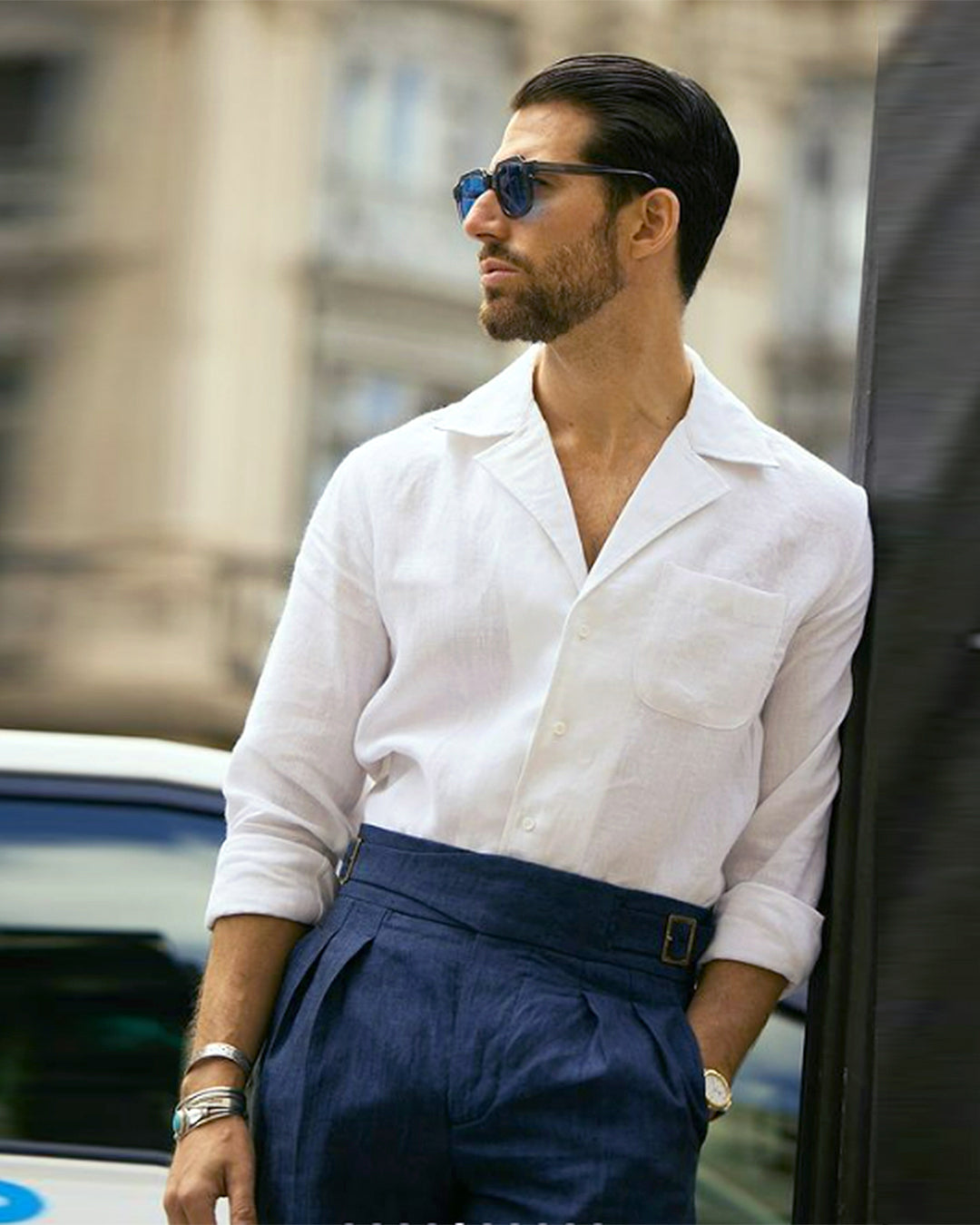 Gurkha Pants in Linen Dark Indigo - 2