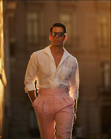 Gurkha Pants in Brisbane Linen Pink Twill - 2
