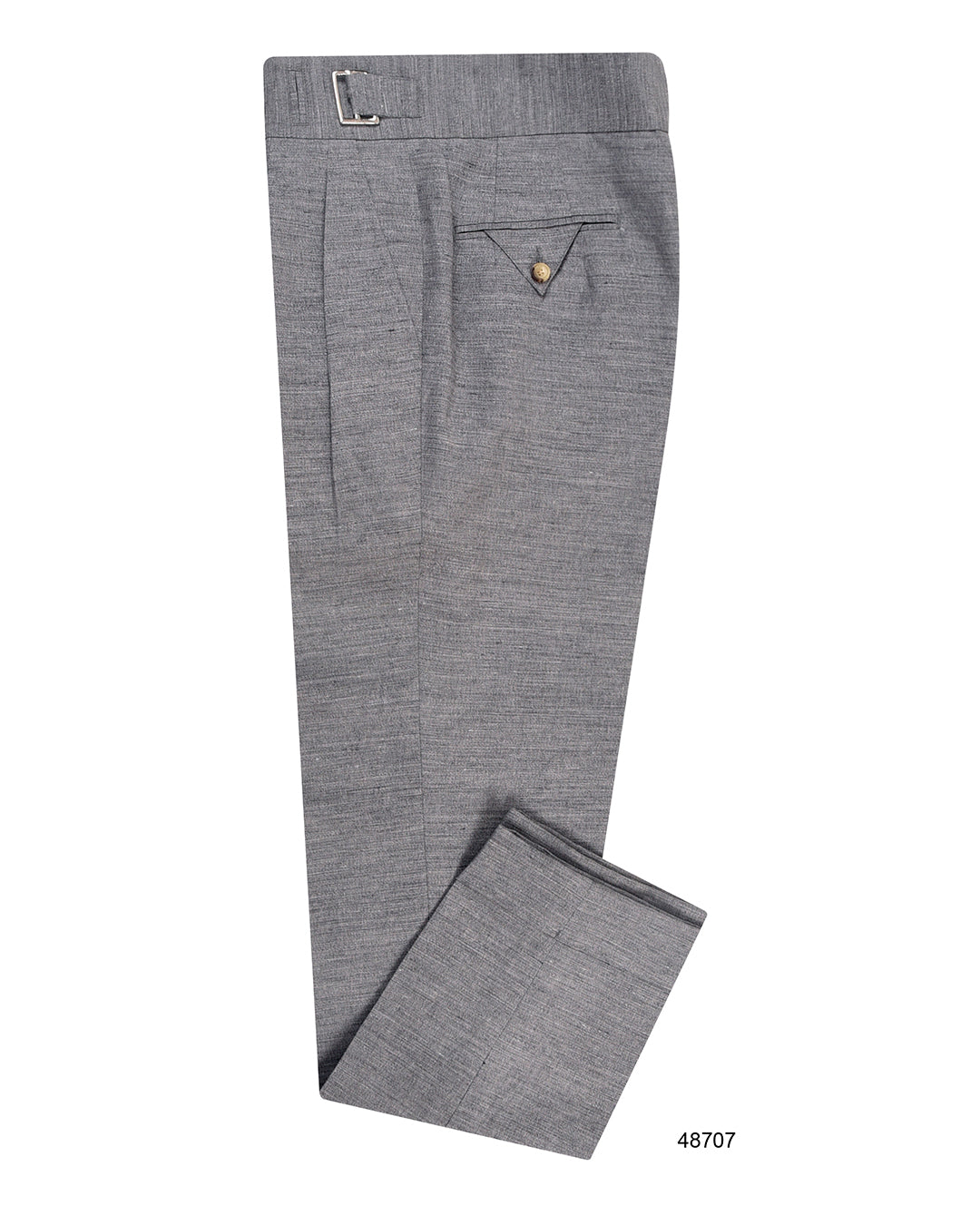 Gurkha Pant in Solbiati Light Grey Linen - 1