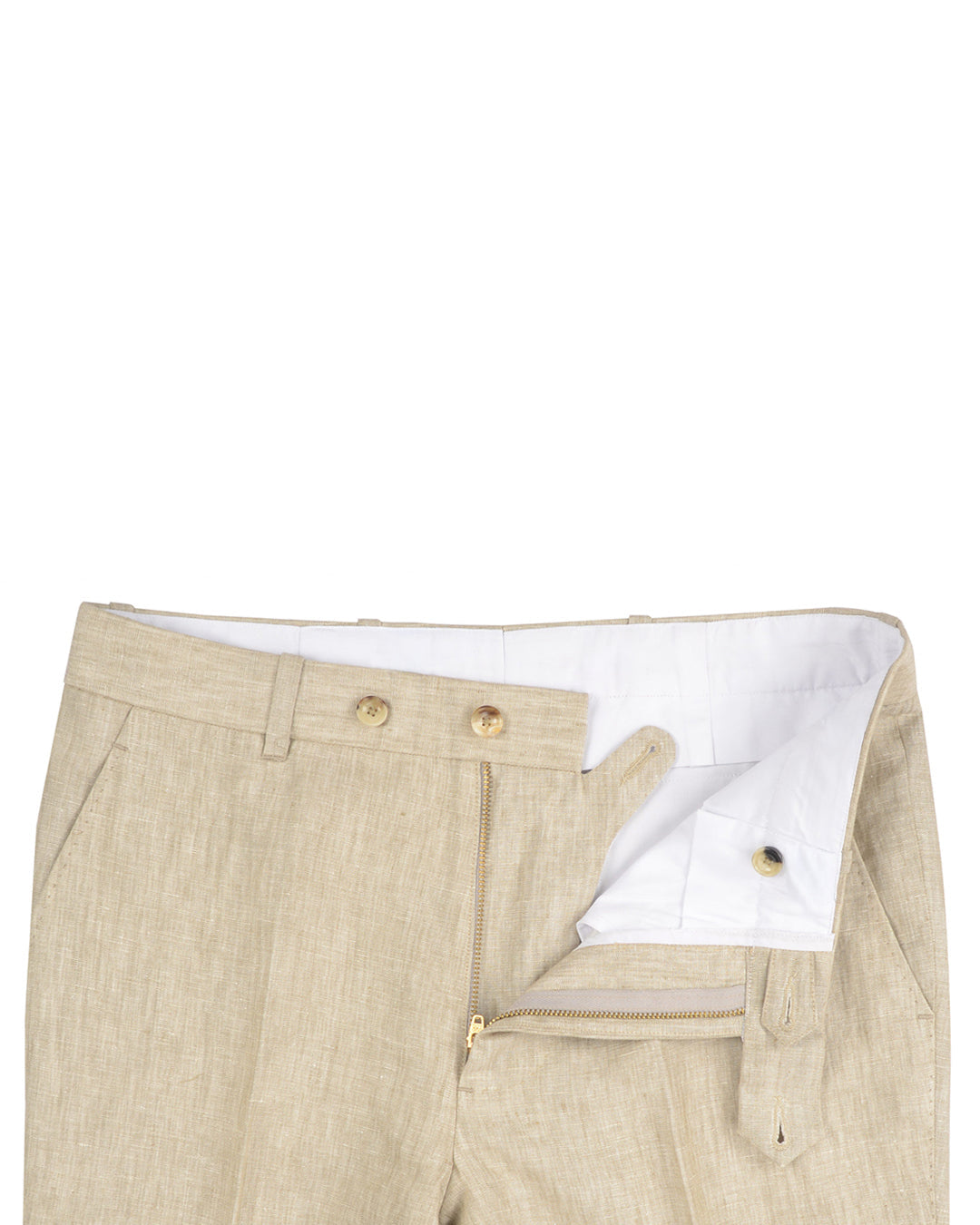 Linen: Natural Ecru Dress Pant - 2