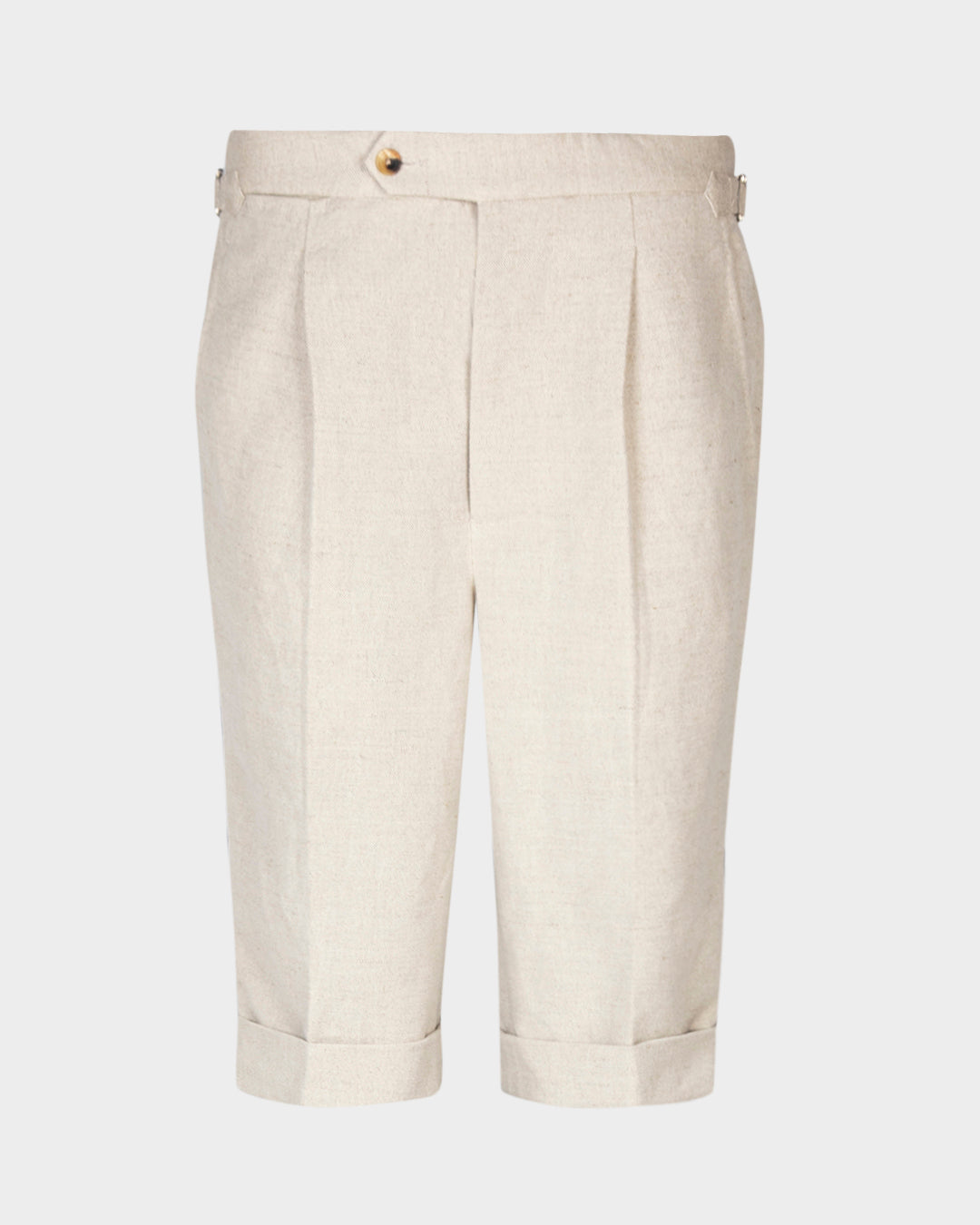 Linen Cotton Canvas: Jute Brown Shorts - 6