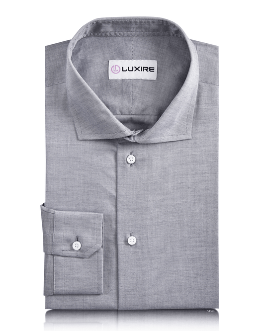 Front of the custom oxford shirt for men by Luxire in blue 2