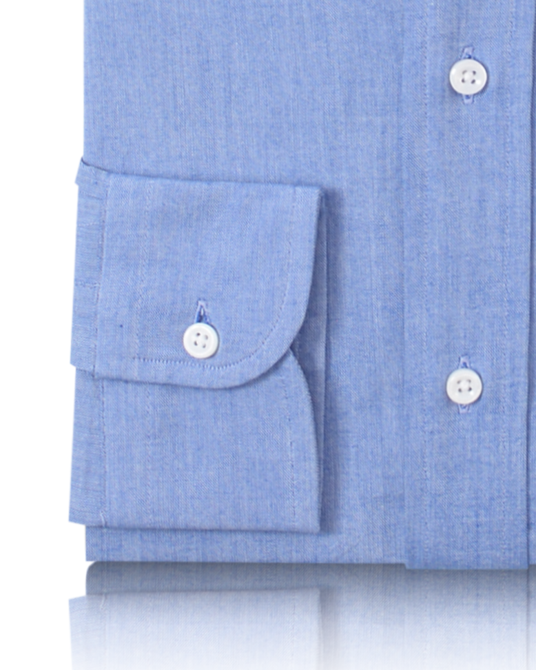 Blue Slub Pinpoint Oxford Shirt - 3