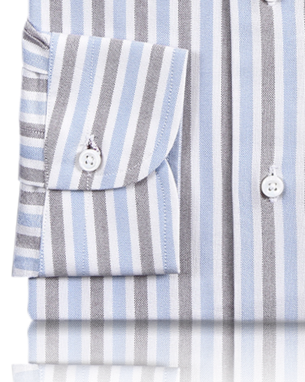 Maroon Blue On White Classic Oxford Shirt - 8