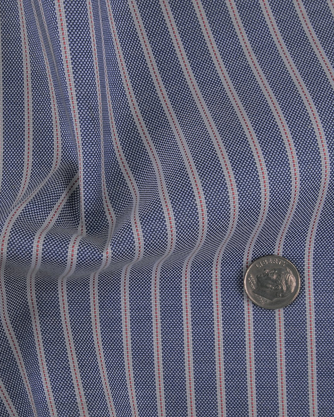 Navy Awning Red Pinstripes Oxford Shirt - 5