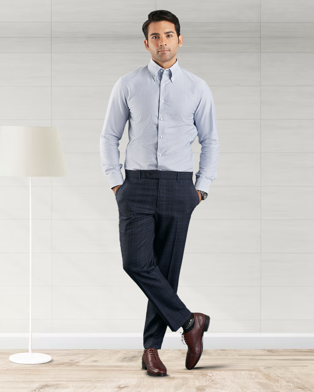 Navy University Stripes Oxford Shirt - 3