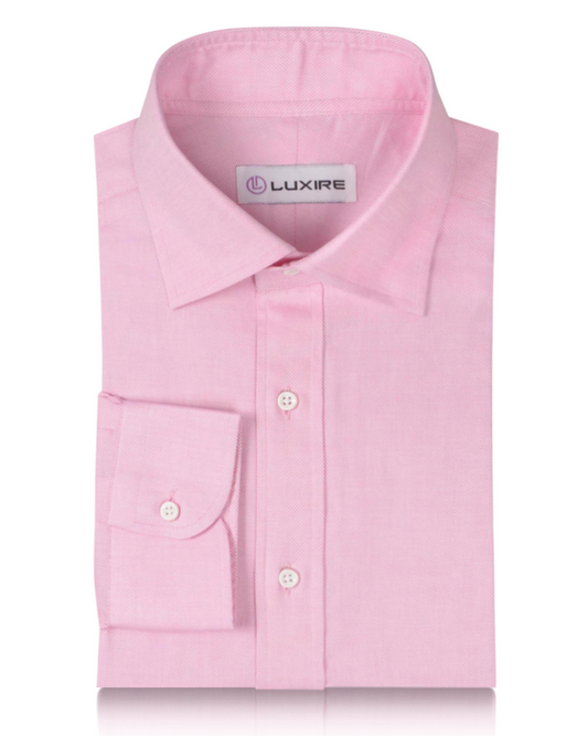 Front of the custom oxford shirt for men by Luxire in pink royal