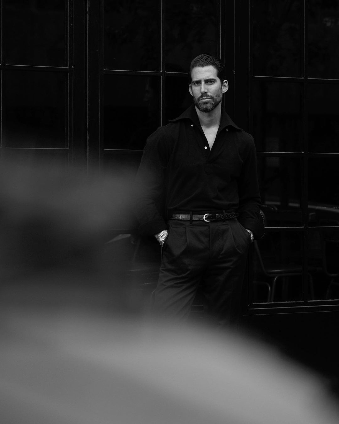 Black Pique Polo T-Shirt - 5