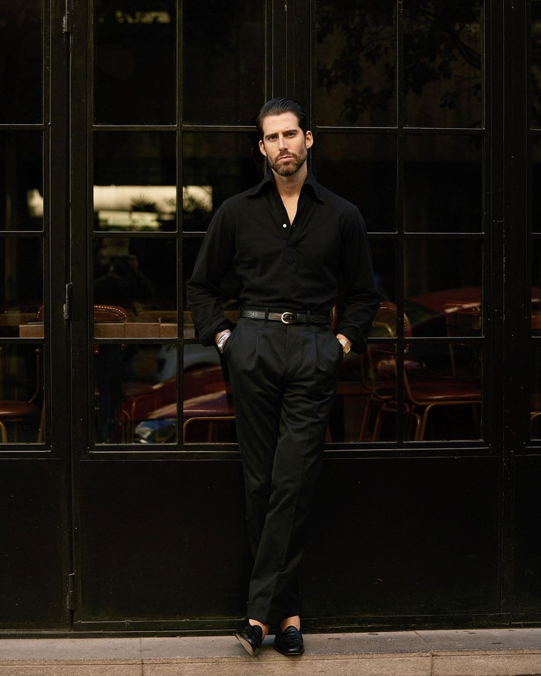 Black Pique Polo T-Shirt - 6