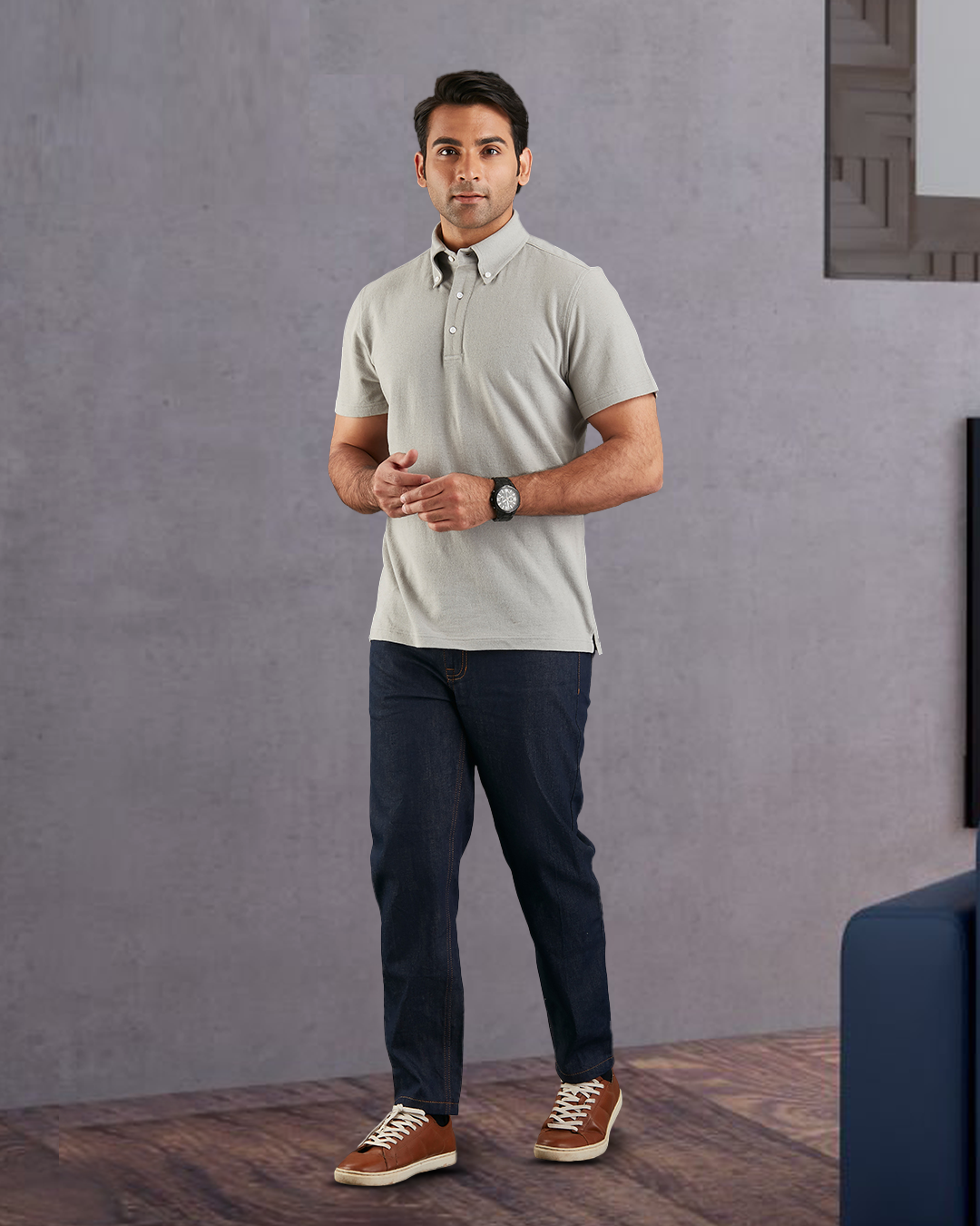 Porpoise Grey Polo T-Shirt - 3
