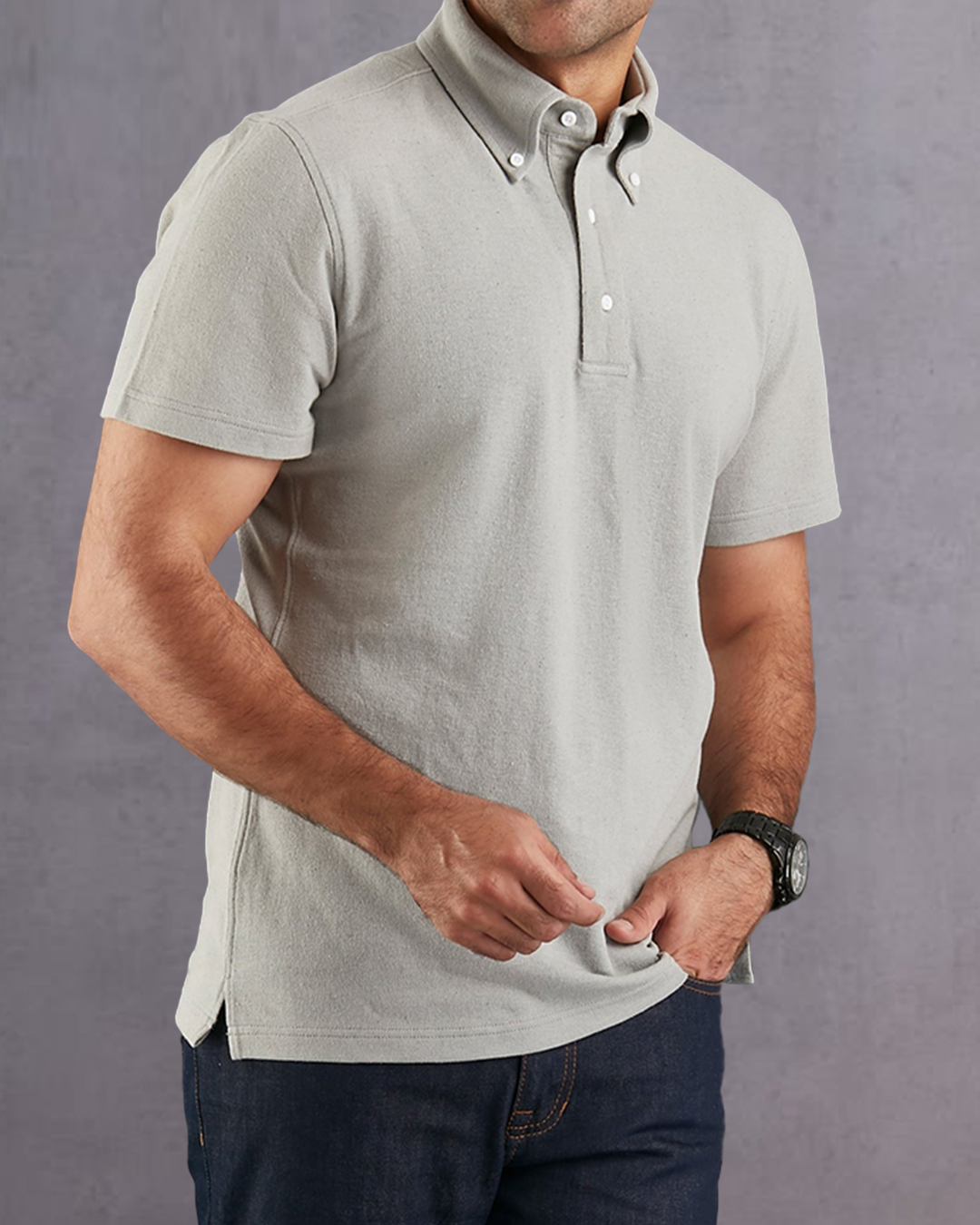 Porpoise Grey Polo T-Shirt - 1