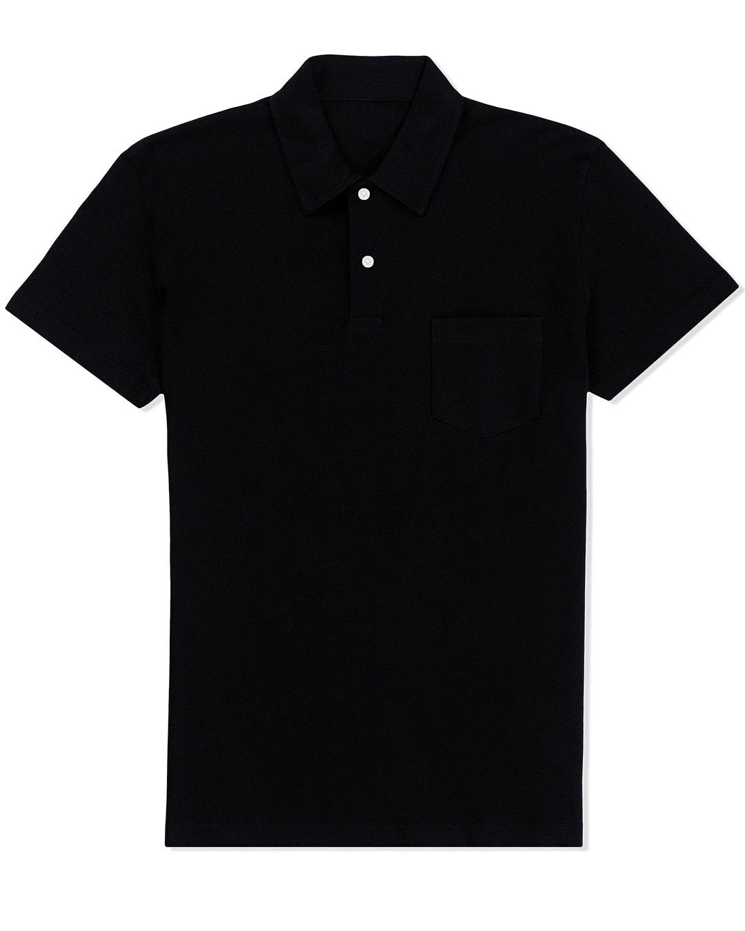 Front of the custom oxford polo shirt for men by Luxire in jade black