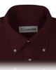 Collar of the custom oxford polo shirt for men by Luxire in maroon