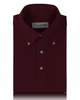 Front of the custom oxford polo shirt for men by Luxire in maroon