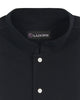 Collar of the custom oxford polo shirt for men by Luxire in metal black