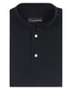 Front of the custom oxford polo shirt for men by Luxire in metal black