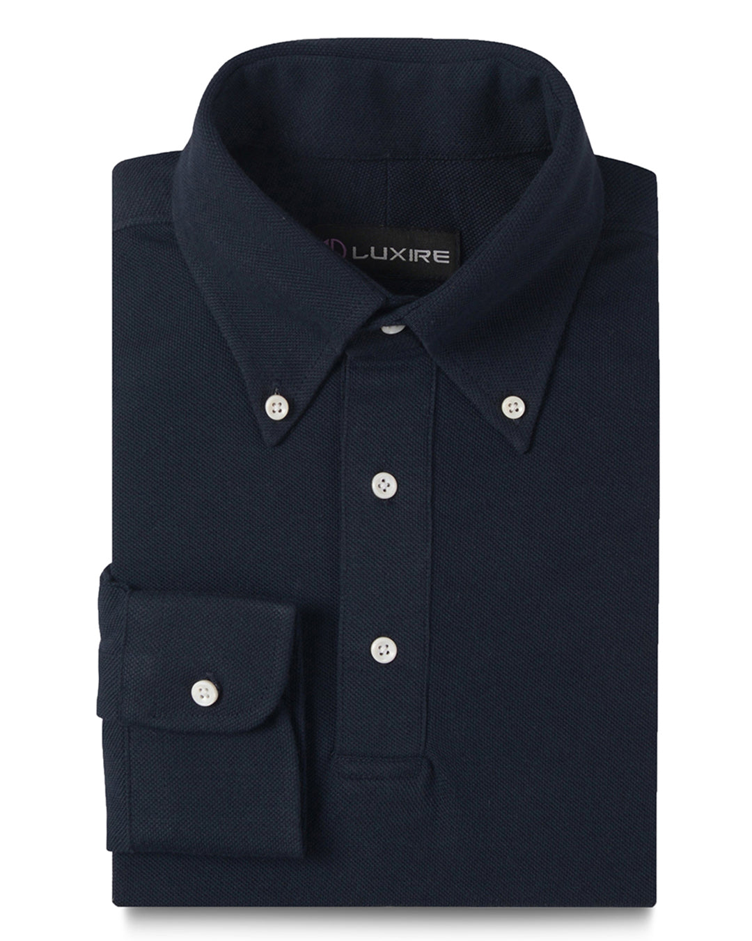 Navy Pique Polo/Rugby - 1