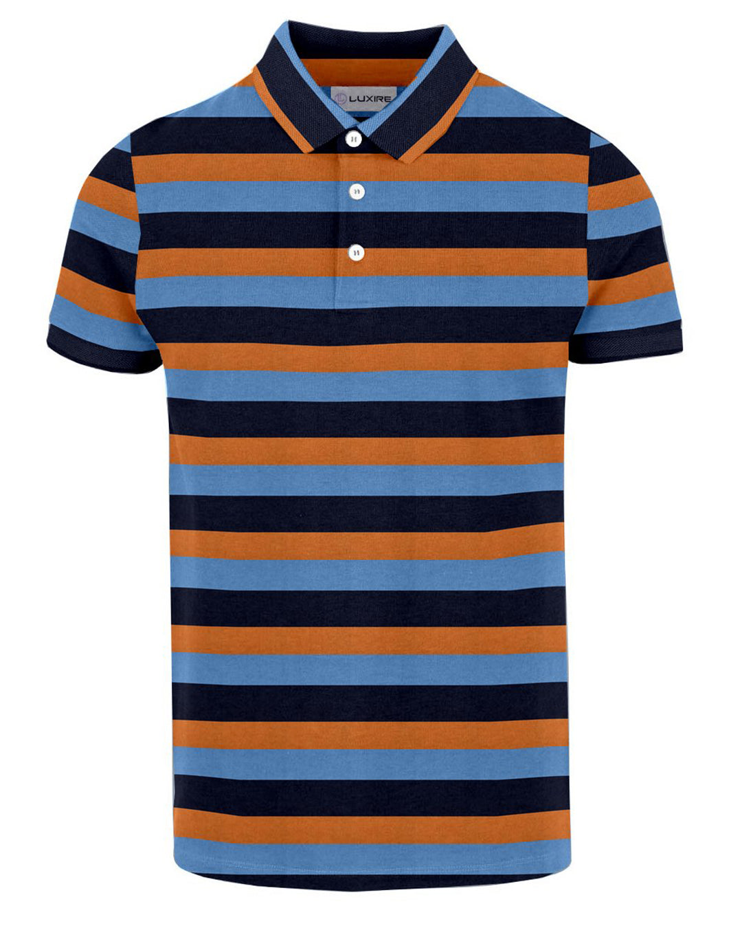 Navy Orange Blue Stripes T-shirt - 1